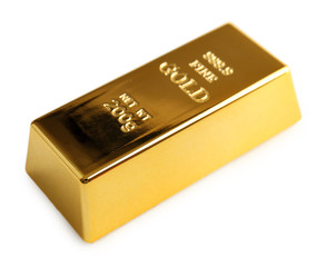 Gold bar isolated on white
