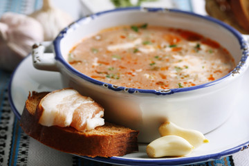 Ukrainian beetroot soup - borscht,
