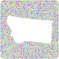 Map of Montana - USA - into a square icon