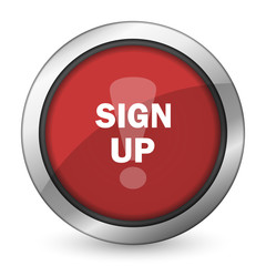 sign up red icon