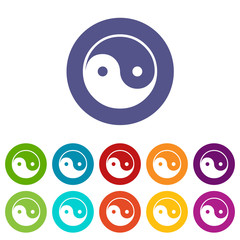 Yin Yang flat icon