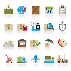 Logistic and Shipping icons - vector icon set