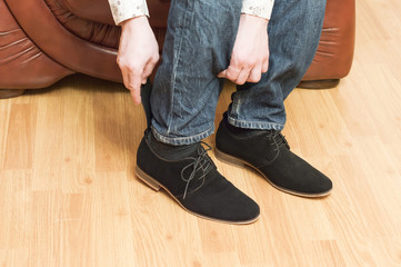 The process of wear black suede shoes