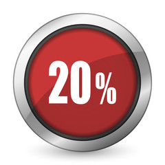 20 percent red icon sale sign