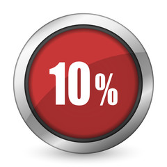 10 percent red icon sale sign