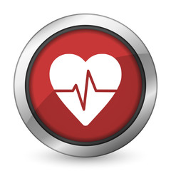 pulse red icon heart rate sign