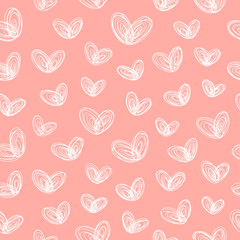 Seamless pattern with hearts-butterflies