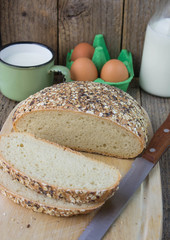freshly baked homemade  bread
