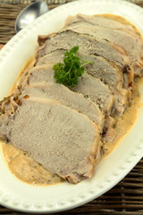 rôti de porc sauce moutarde