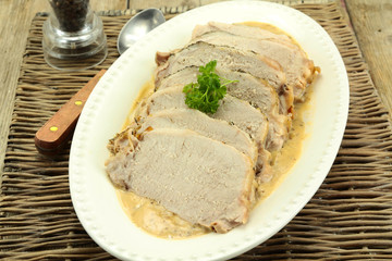 rôti de porc sauce moutarde