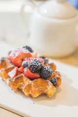 Waffles with berries