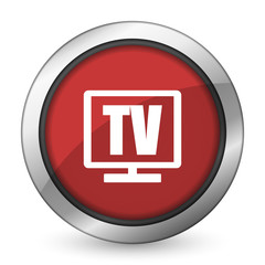 tv red icon television sign