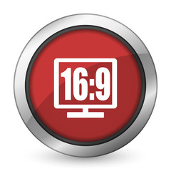 16 9 display red icon