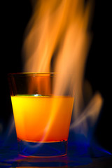 cocktail with flames