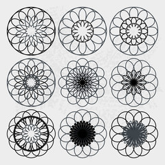 Round ornaments set over paper