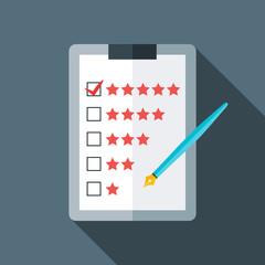 Quality checks flat stylized illustration