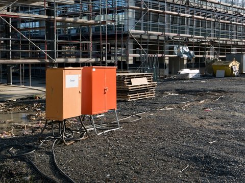 Stromverteiler auf einer Baustelle