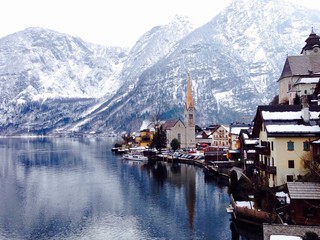 Fototapeta premium landscape of Hallstatt city