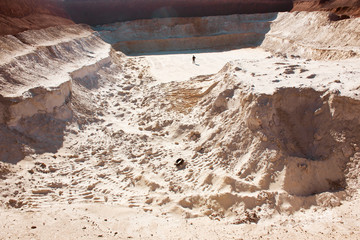 Man in sand quarry