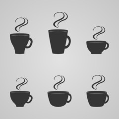 Obraz premium Set of coffee cups, vector illustration
