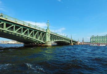 Trinity Bridge across the Neva in Saint Petersburg