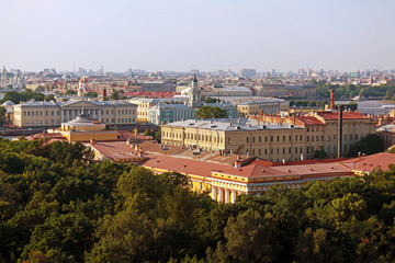Fototapeta na wymiar Aerial View from Isaac Cathedral, Saint Petersburg