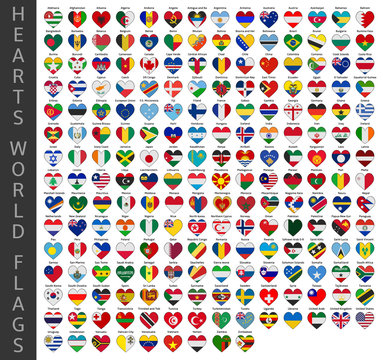 hearts world flags