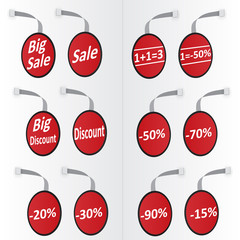 Labels sale discount vector illustration