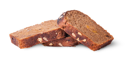 Chaotic heap of three pieces unleavened bread with sunflower see