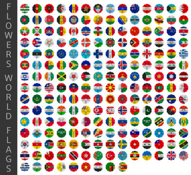 flowers world flags