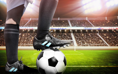 Obraz premium Soccer stadium with footballer