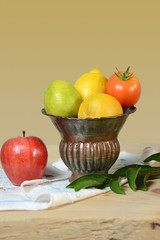 Vase with Produce on Table