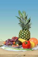 Fruits and Vegetables on Table