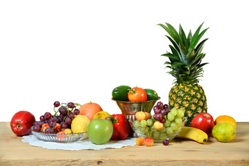 Assortment of Fruits and Vegetables on Table