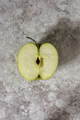 half green apple, grunge clear