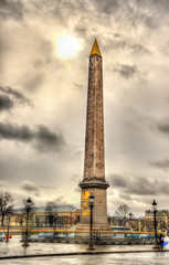 Fototapeta na wymiar Obelisk of Luxor on the Place de la Concorde - Paris
