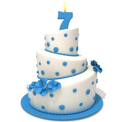 Birthday cake with number seven