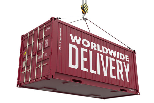 Worldwide Delivery - Brown Hanging Cargo Container.