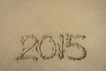 Year 2015 on the beach