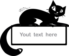 Background with black cat and space for text