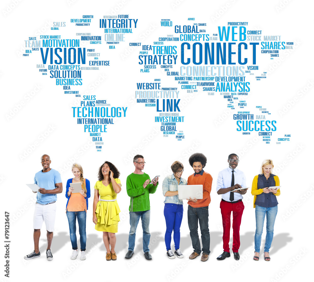 Poster connection social media internet link networking concept