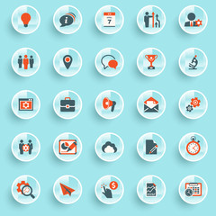 Color modern icons on buttons. Flat design.