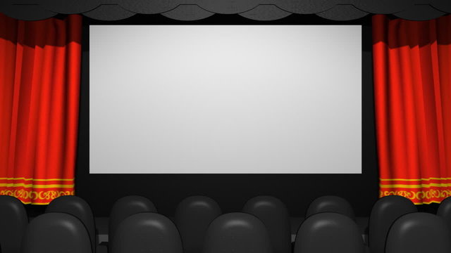 Movie Theater Cloth Curtains Open Animation
