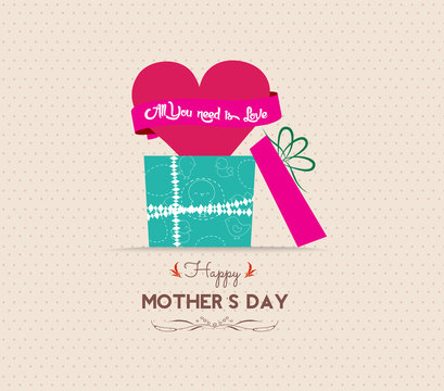 mothers day greeting card with gift