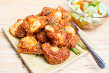 Fried fish cake with squid (Tod Mun).