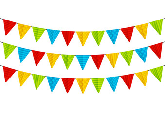 Obraz premium Color party flags isolated on white