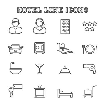 hotel line icons