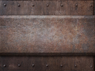 rusty tank armor metal texture with rivets as steam punk