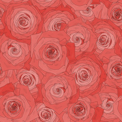 Seamless vector pattern with beautiful roses. Shading graphics. Can be used for pattern fills, wallpapers, web page, surface textures