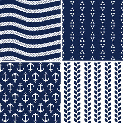 seamless navy and white nautical patterns